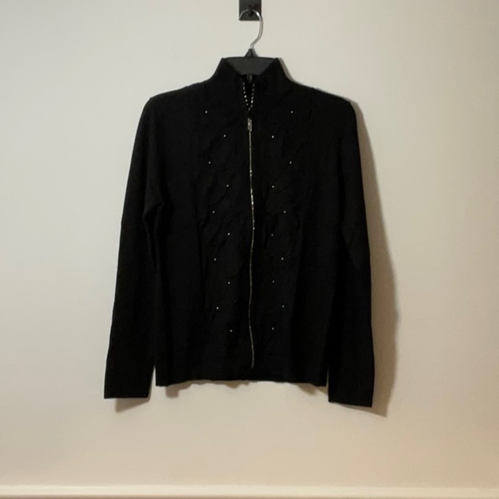 Belldini Black Bomber Jacket with High Collar